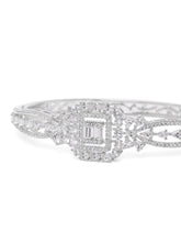 Royal Kada with Square CZ Glam Accents - Silver