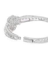 Royal Kada with Square CZ Glam Accents - Silver
