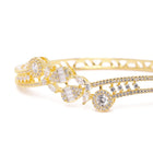 Bow & Floral CZ Pattern Kada Bracelet