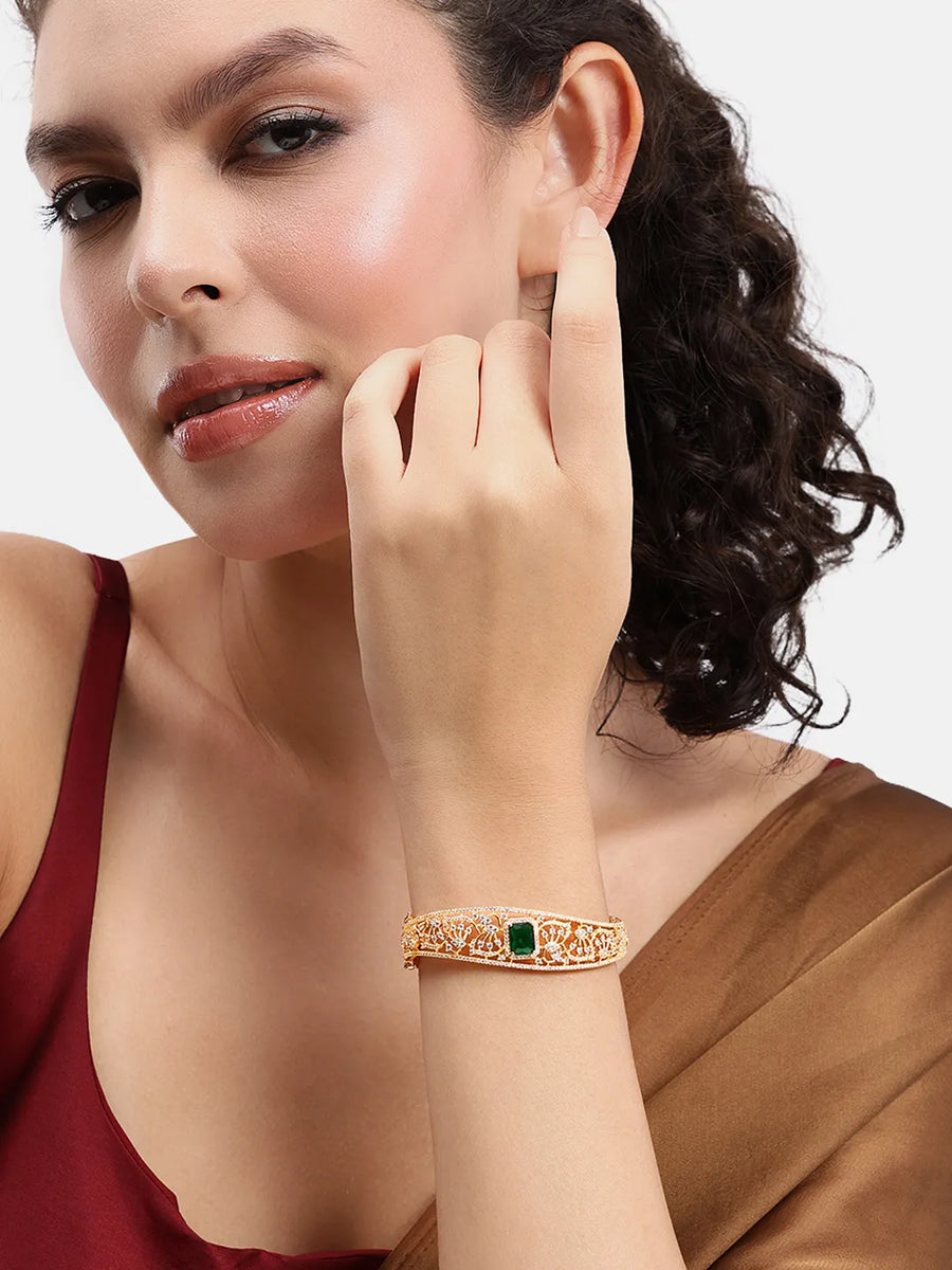 Royal Garden Faux Emerald Bangle