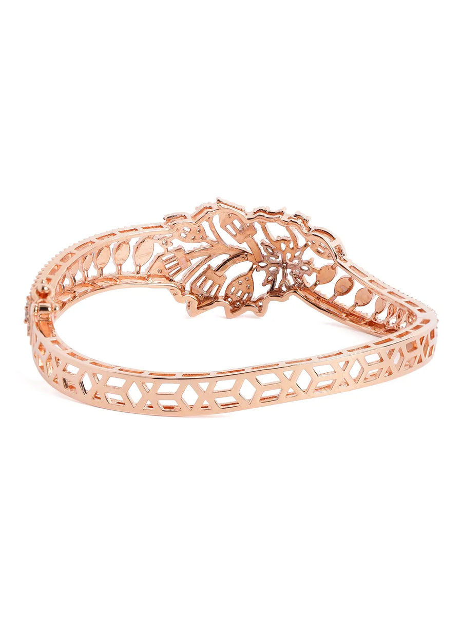 Floral and Leaf Inspired CZ Kada