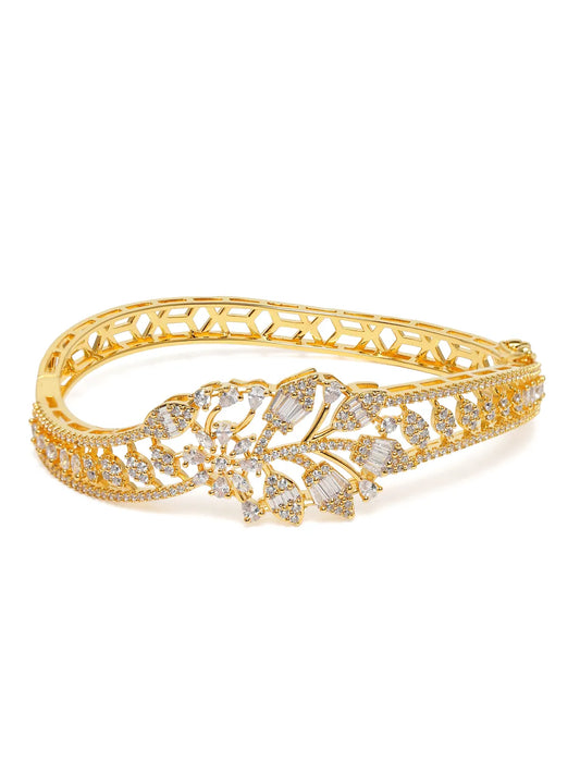 Floral and Leaf Inspired CZ Kada