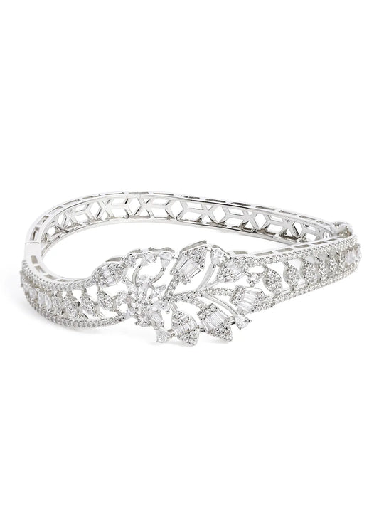 Radiant Grace CZ Floral Bangle