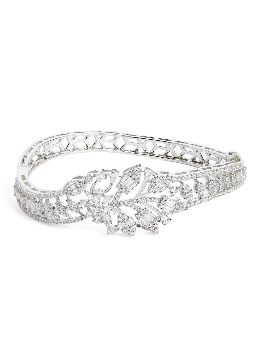 Radiant Grace CZ Floral Bangle