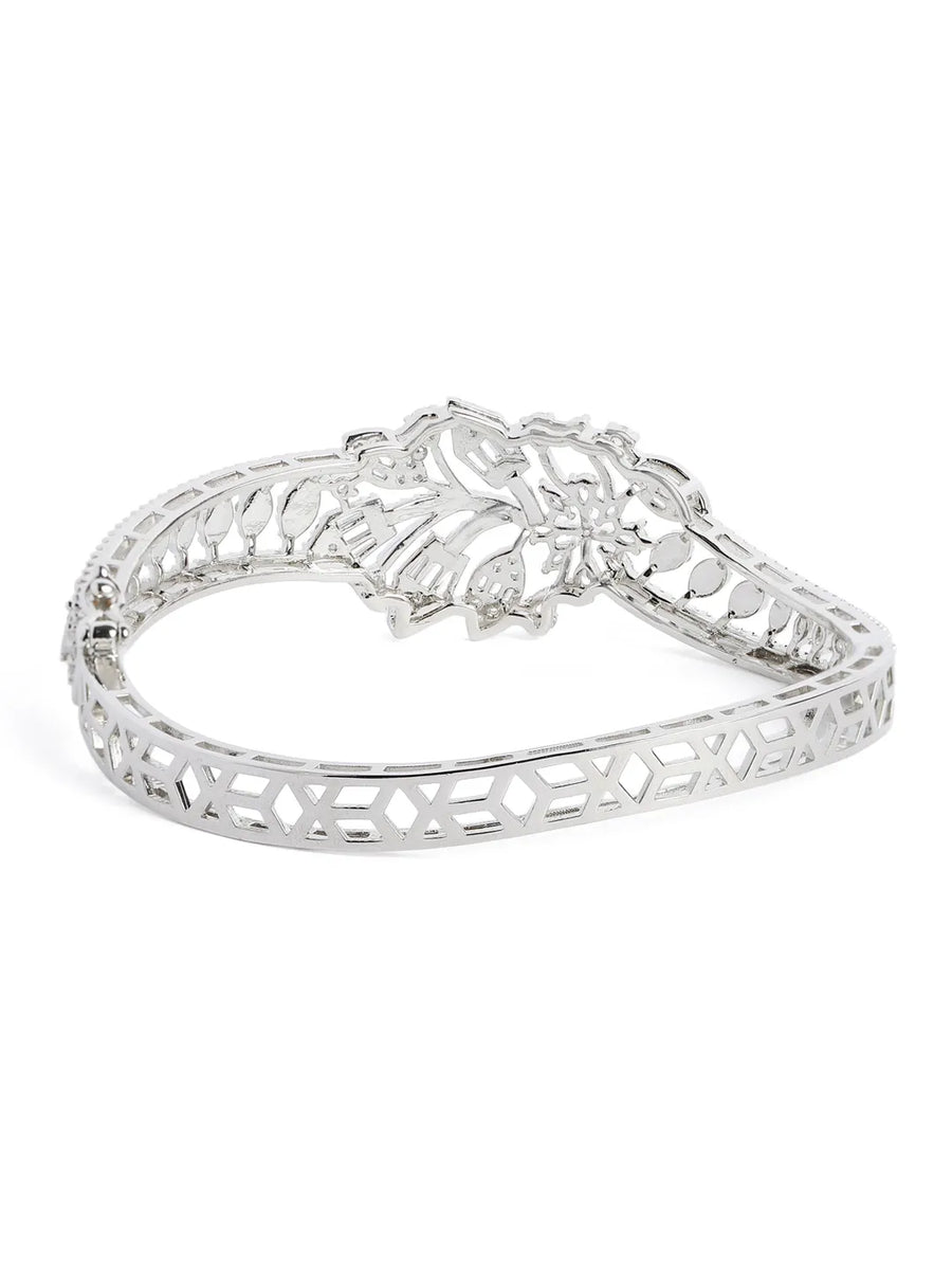 Radiant Grace CZ Floral Bangle