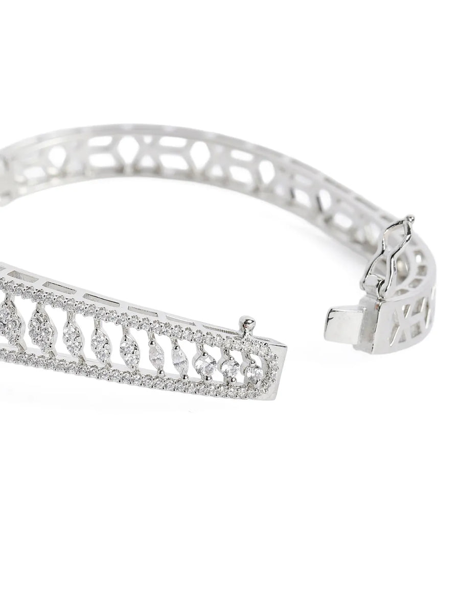 Radiant Grace CZ Floral Bangle