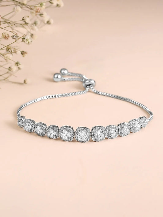 Oval Link CZ Studded Luxury Bracelet