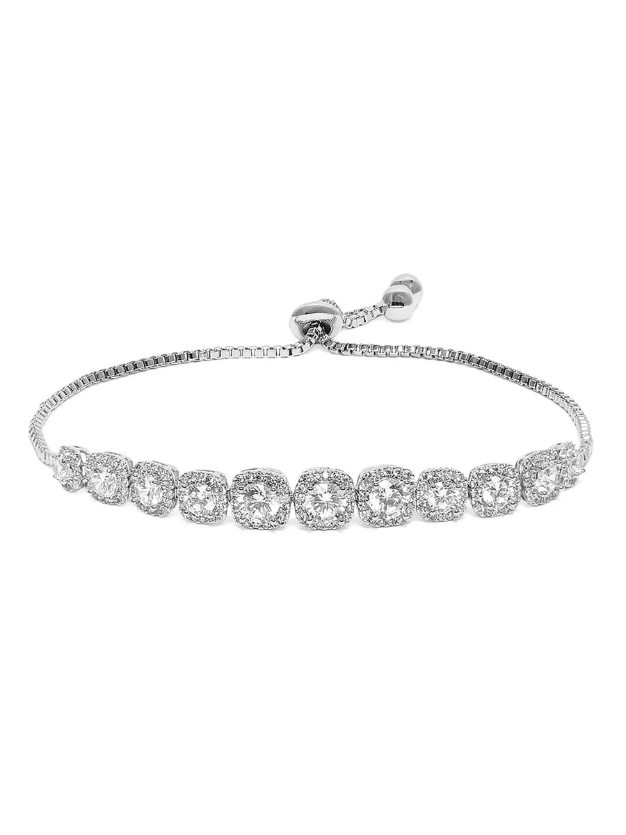 Oval Link CZ Studded Luxury Bracelet