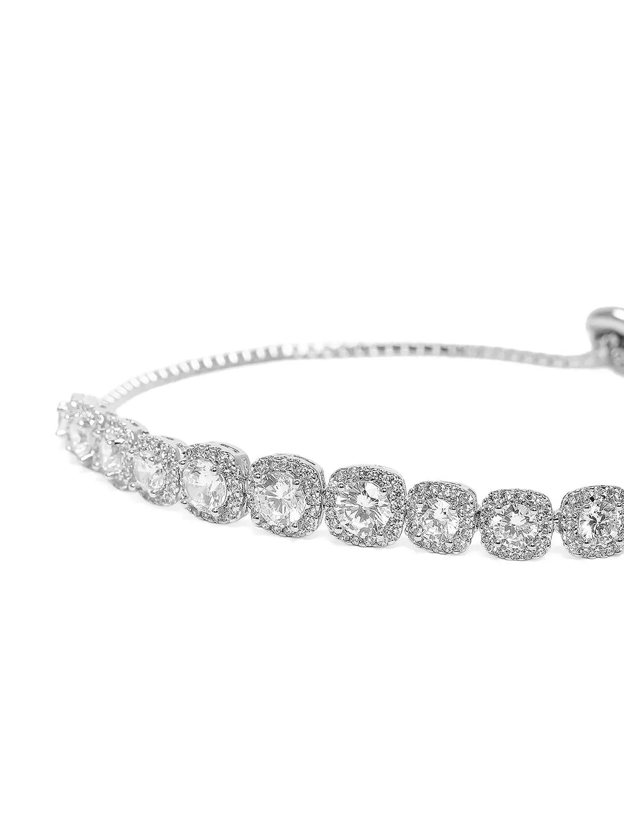 Oval Link CZ Studded Luxury Bracelet