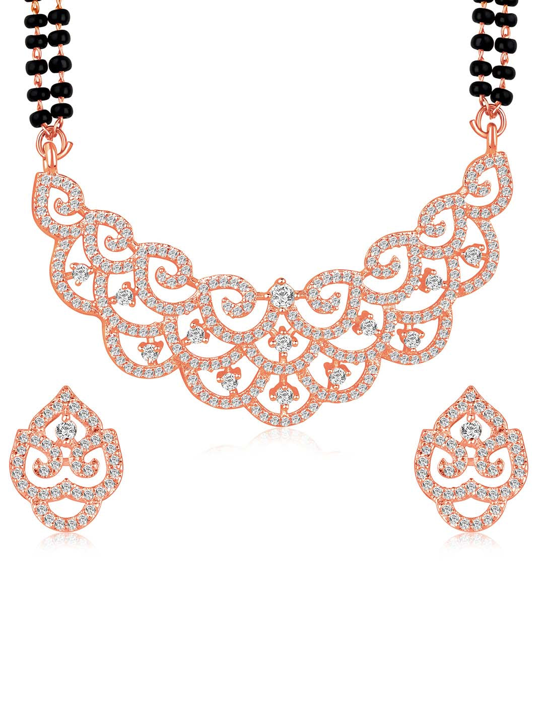 Timeless Rose Gold CZ Mangalsutra Set