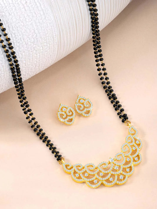 CZ Mangalsutra Set | Elegant & Sparkling Designs by Peora

