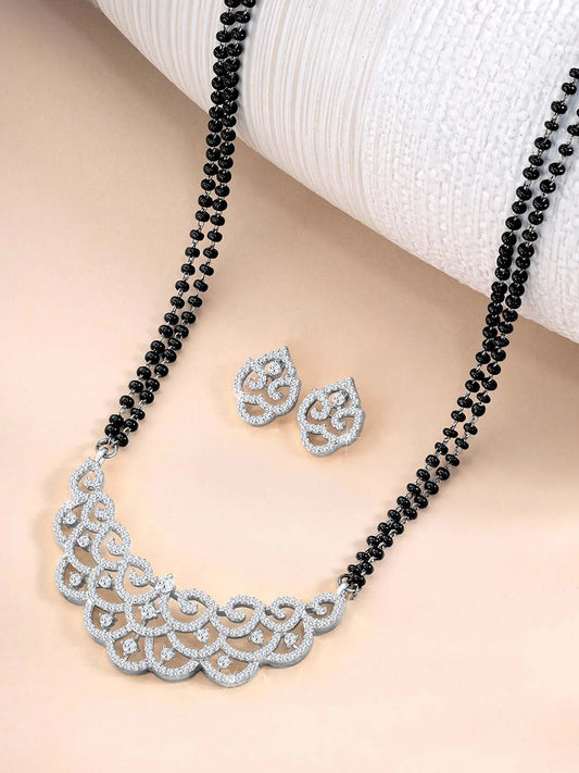 CZ Mangalsutra Set | Elegant & Sparkling Designs by Peora

