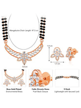 Glittering Rose Gold CZ Mangalsutra