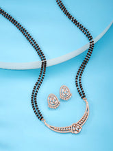 Dazzling CZ Rose Gold Mangalsutra Set