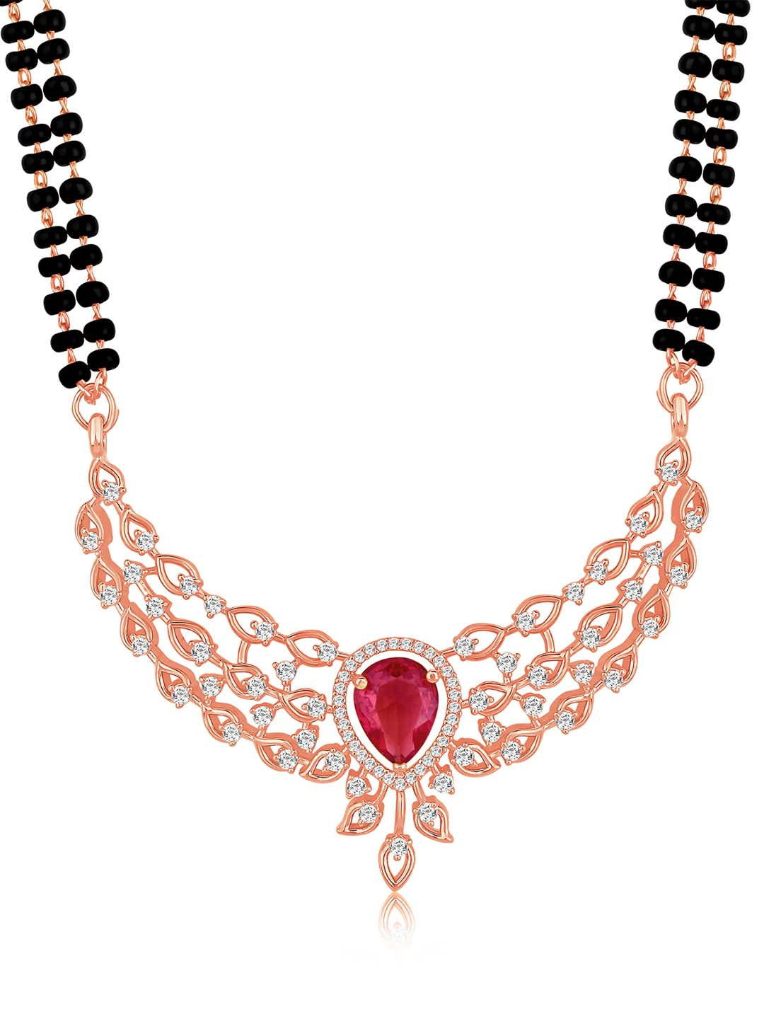 Stunning Hues CZ Rose Gold Mangalsutra Set