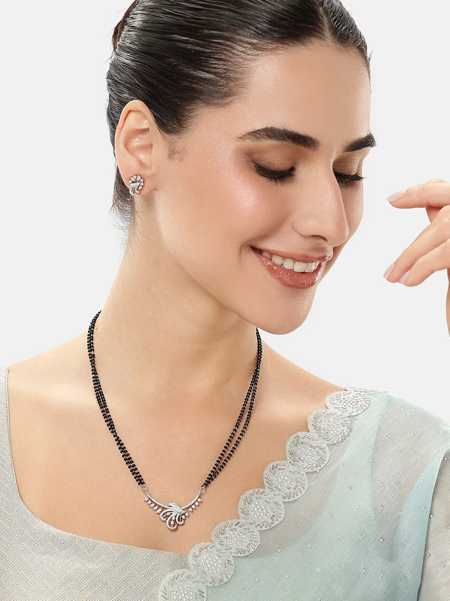 Chic Mangalsutra Set for Fusion Styling - Silver