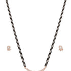 Trendy Mangalsutra with Earrings - Rose Gold
