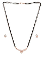 Trendy Mangalsutra with Earrings - Rose Gold