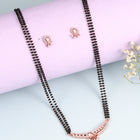 Trendy Mangalsutra with Earrings - Rose Gold