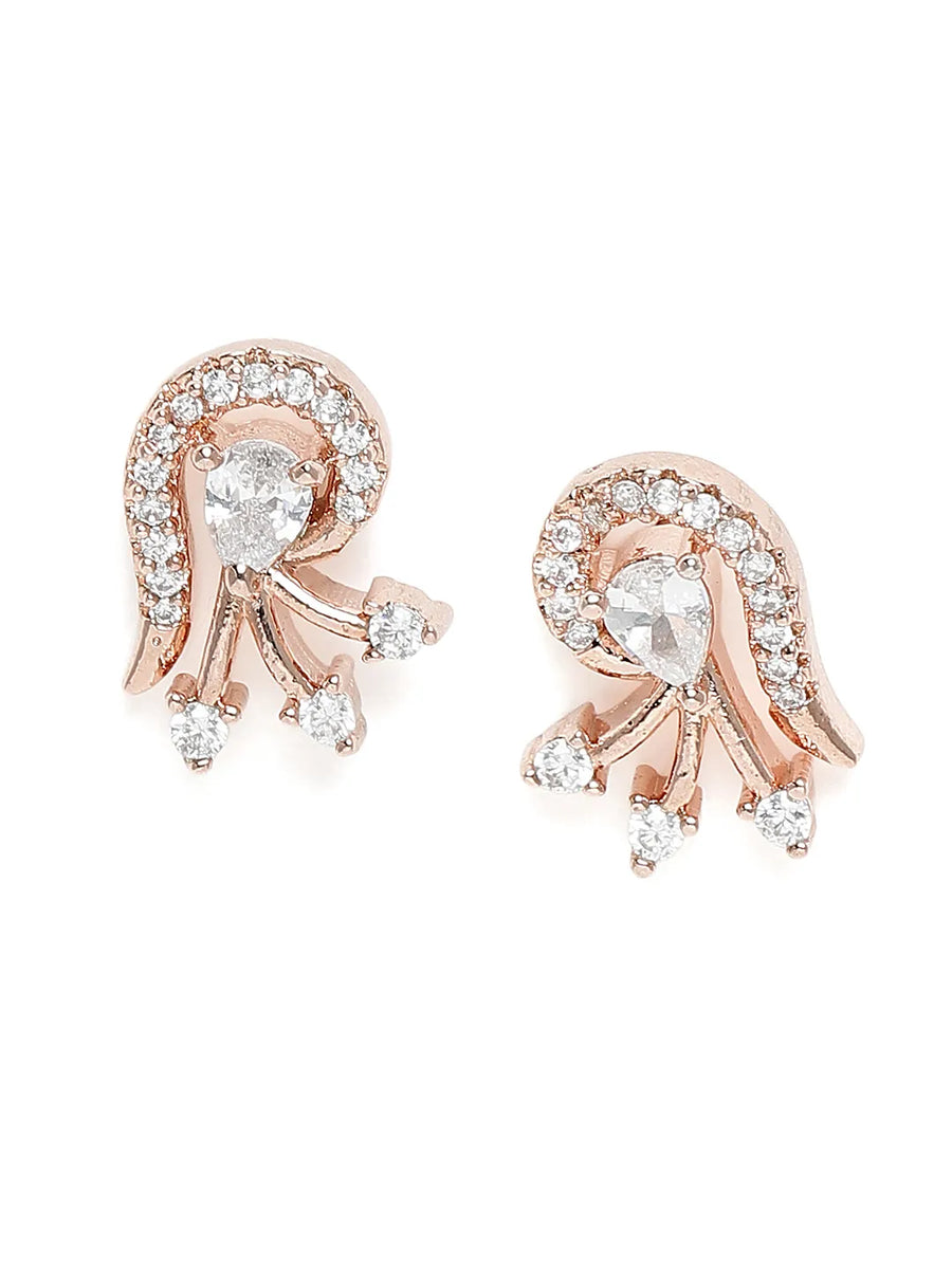 Trendy Mangalsutra with Earrings - Rose Gold