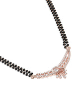 Trendy Mangalsutra with Earrings - Rose Gold