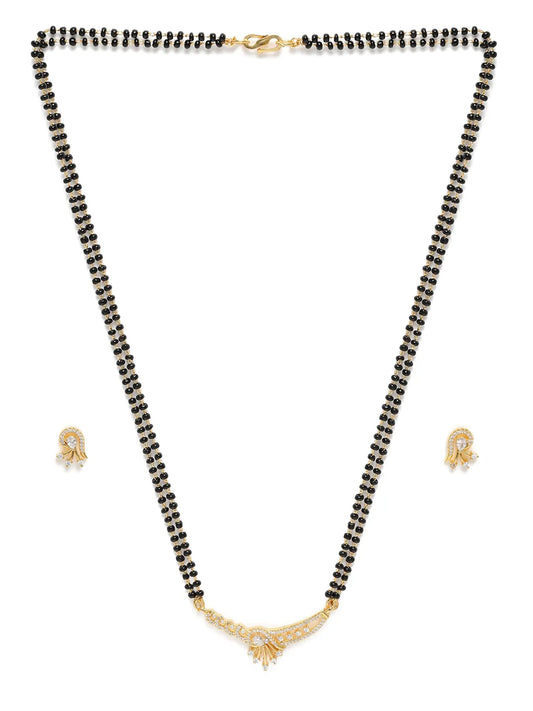 Trendy Mangalsutra with Earrings - Gold