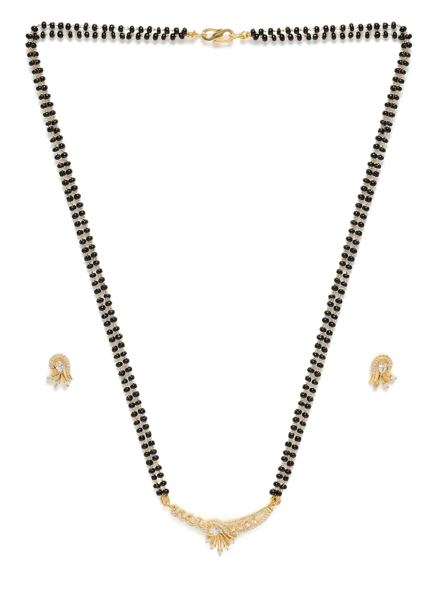Trendy Mangalsutra with Earrings - Gold