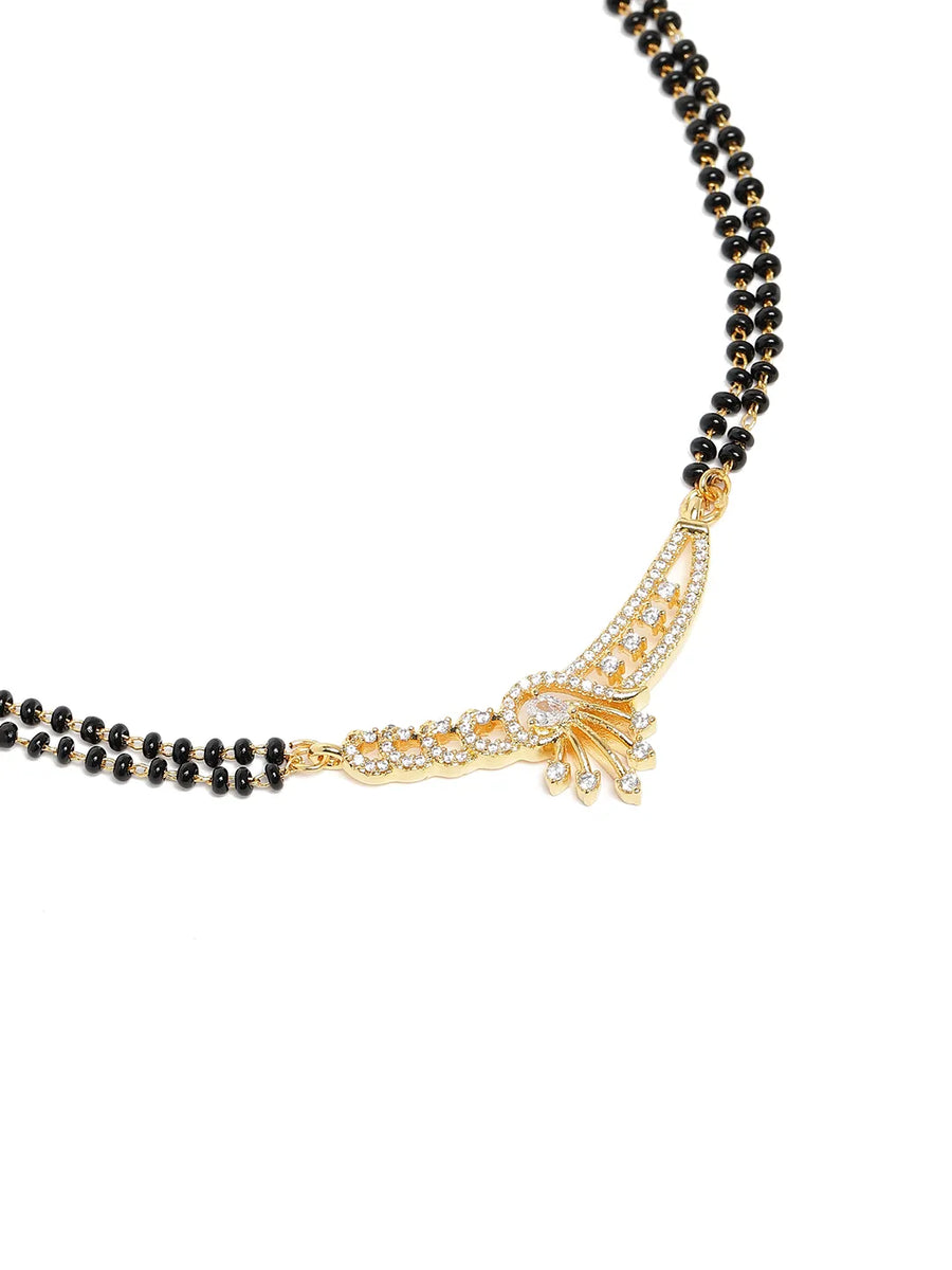 Trendy Mangalsutra with Earrings - Gold