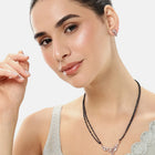 Graceful Leaf Pattern Mangalsutra Set - Rose Gold