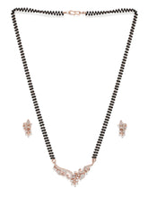 Graceful Leaf Pattern Mangalsutra Set - Rose Gold