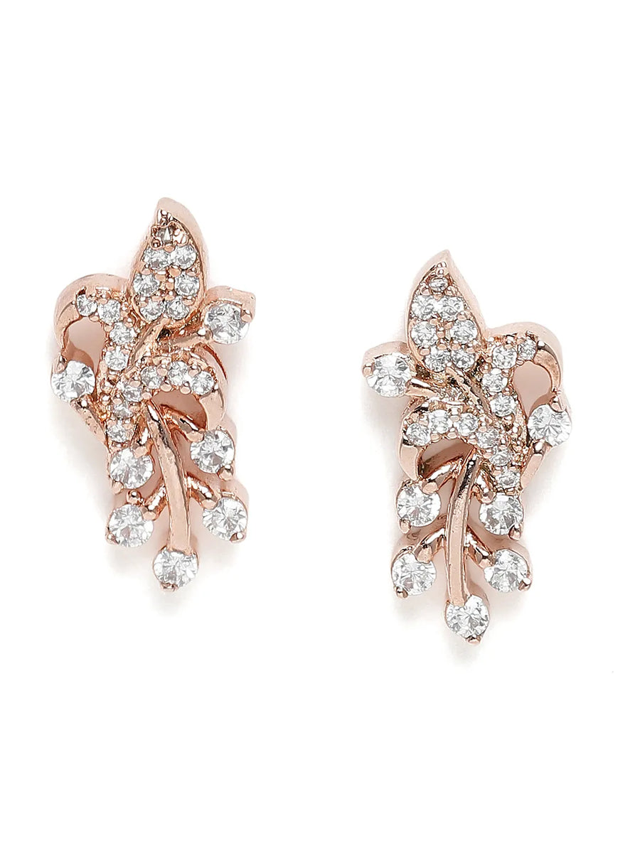 Graceful Leaf Pattern Mangalsutra Set - Rose Gold