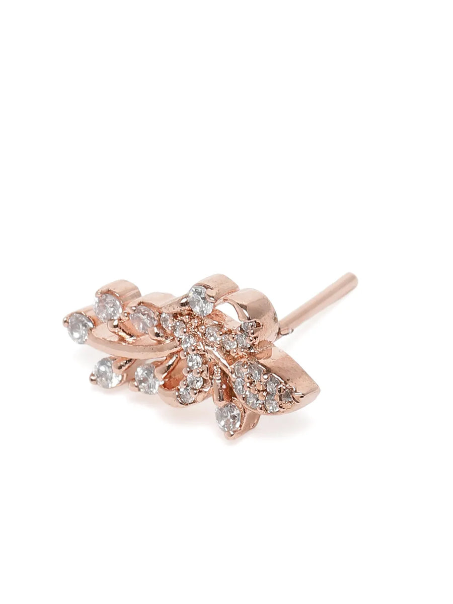 Graceful Leaf Pattern Mangalsutra Set - Rose Gold
