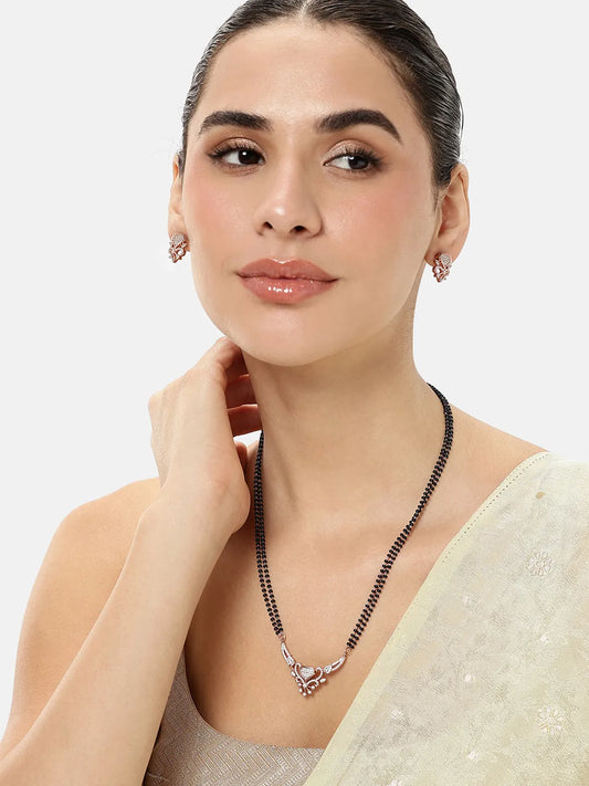 Signature Heart Accent Mangalsutra Set - Rose Gold