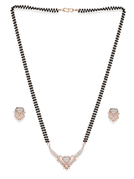 Signature Heart Accent Mangalsutra Set - Rose Gold