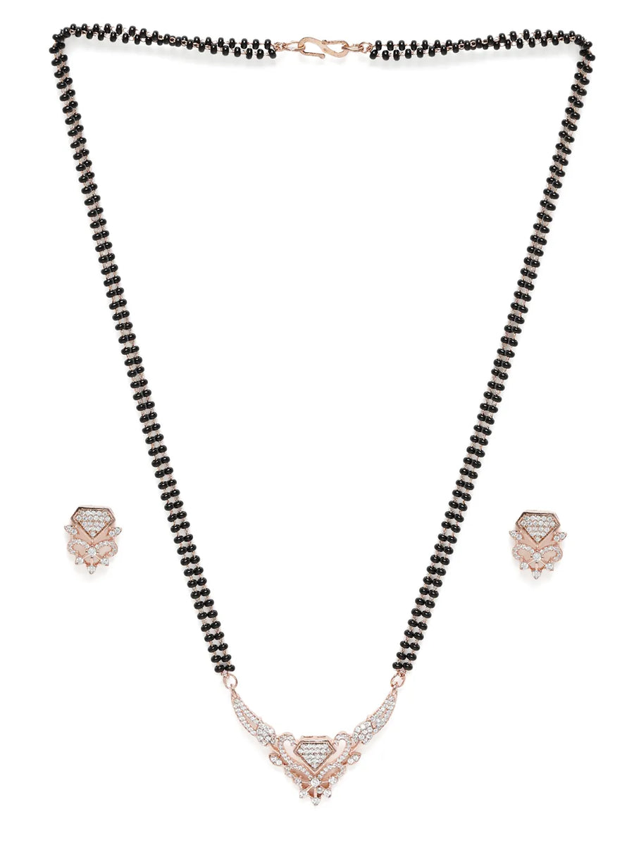 Signature Heart Accent Mangalsutra Set - Rose Gold