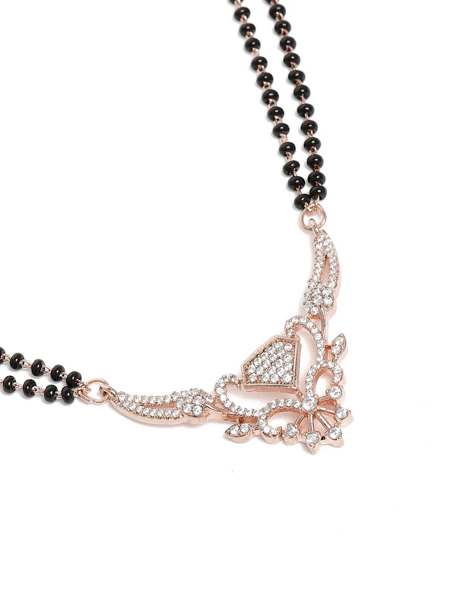 Signature Heart Accent Mangalsutra Set - Rose Gold