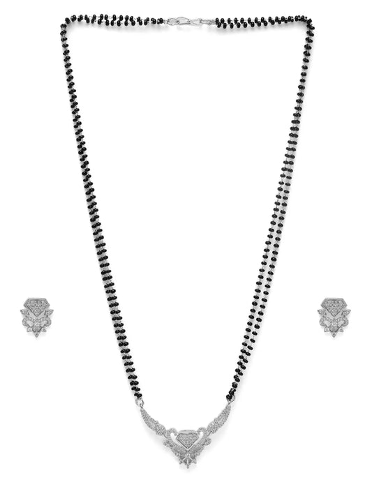 Signature Heart Accent Mangalsutra Set - Silver