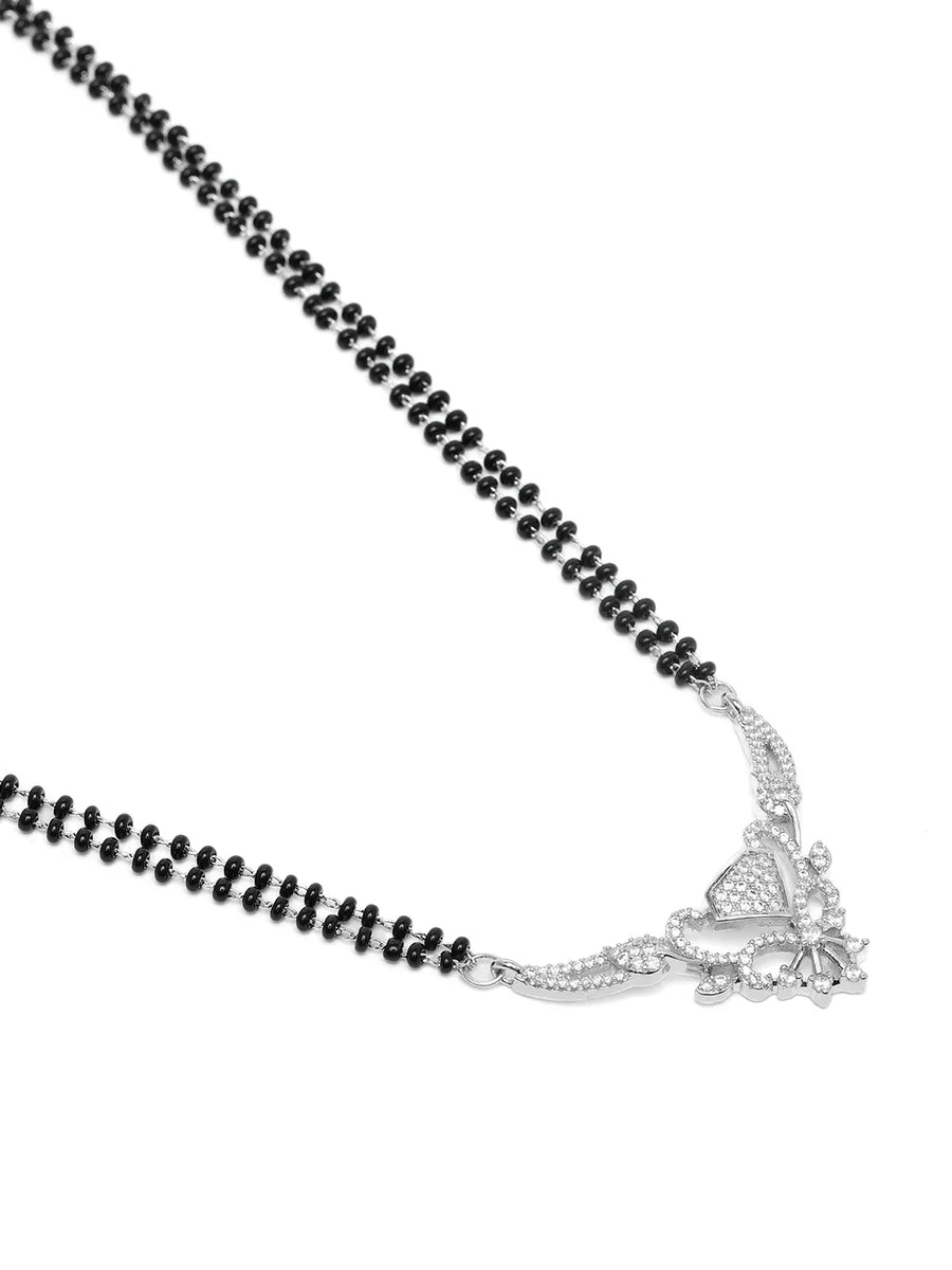 Signature Heart Accent Mangalsutra Set - Silver