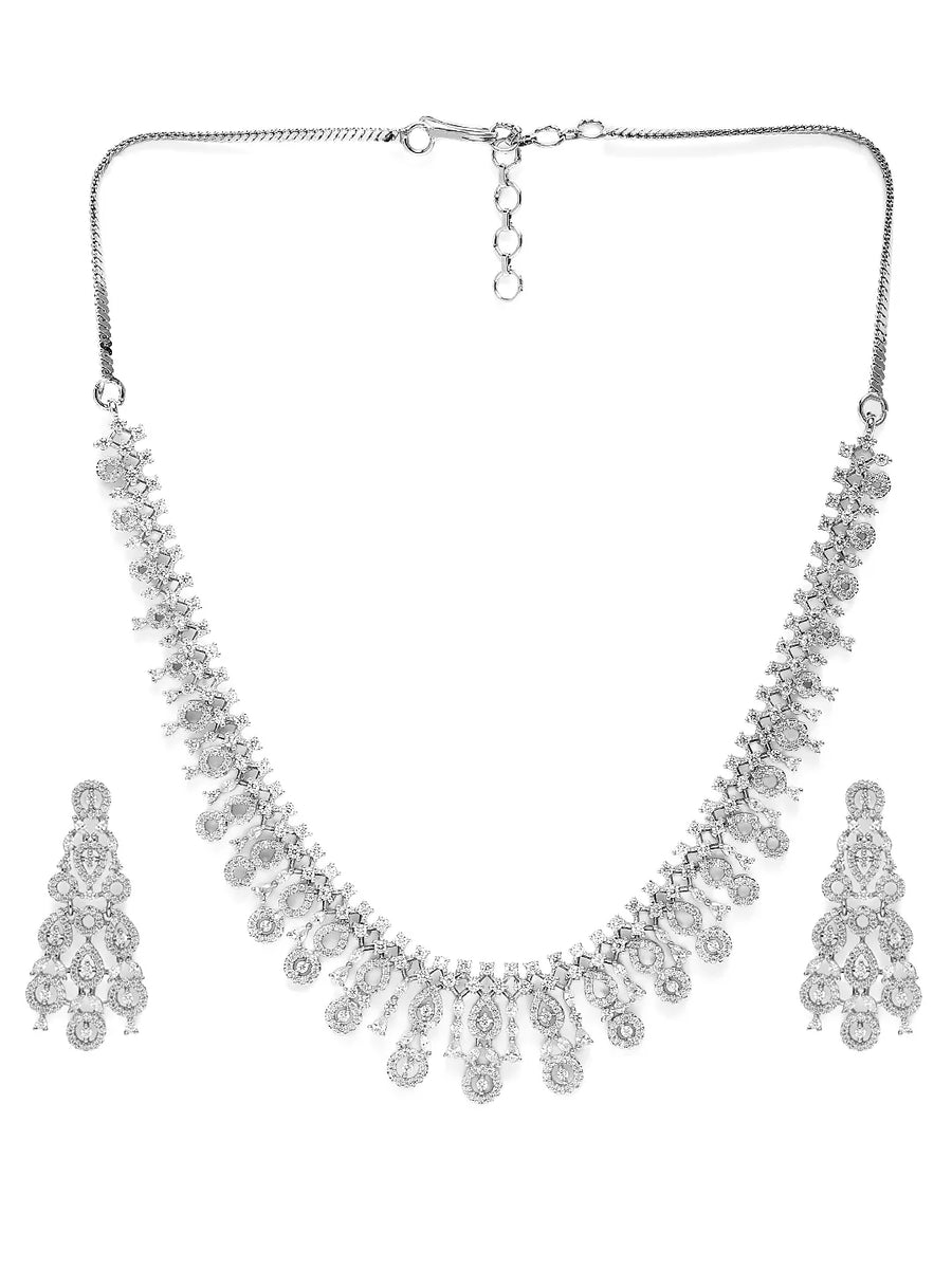 Sublime CZ Necklace Set with Detailing