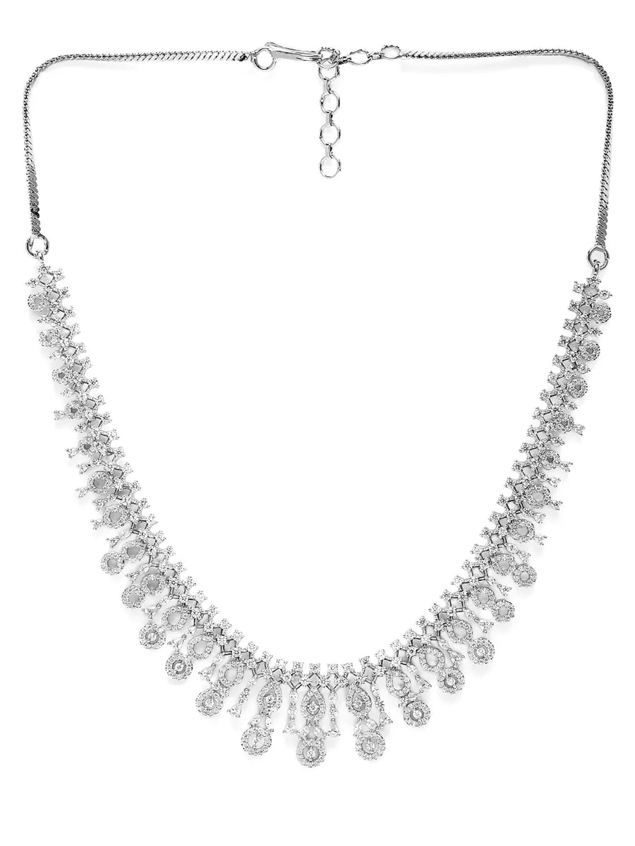 Sublime CZ Necklace Set with Detailing