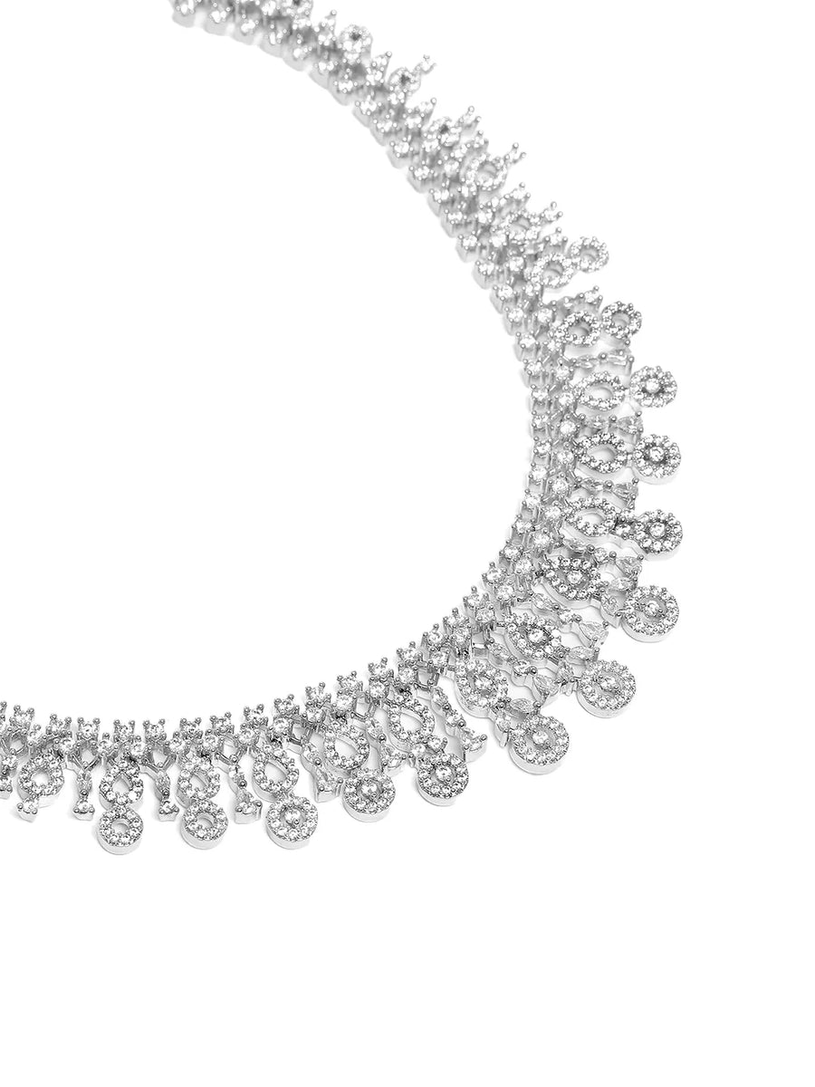 Sublime CZ Necklace Set with Detailing