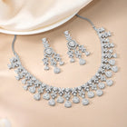 Drape CZ & Crystal Stud Necklace Set