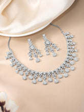 Drape CZ & Crystal Stud Necklace Set