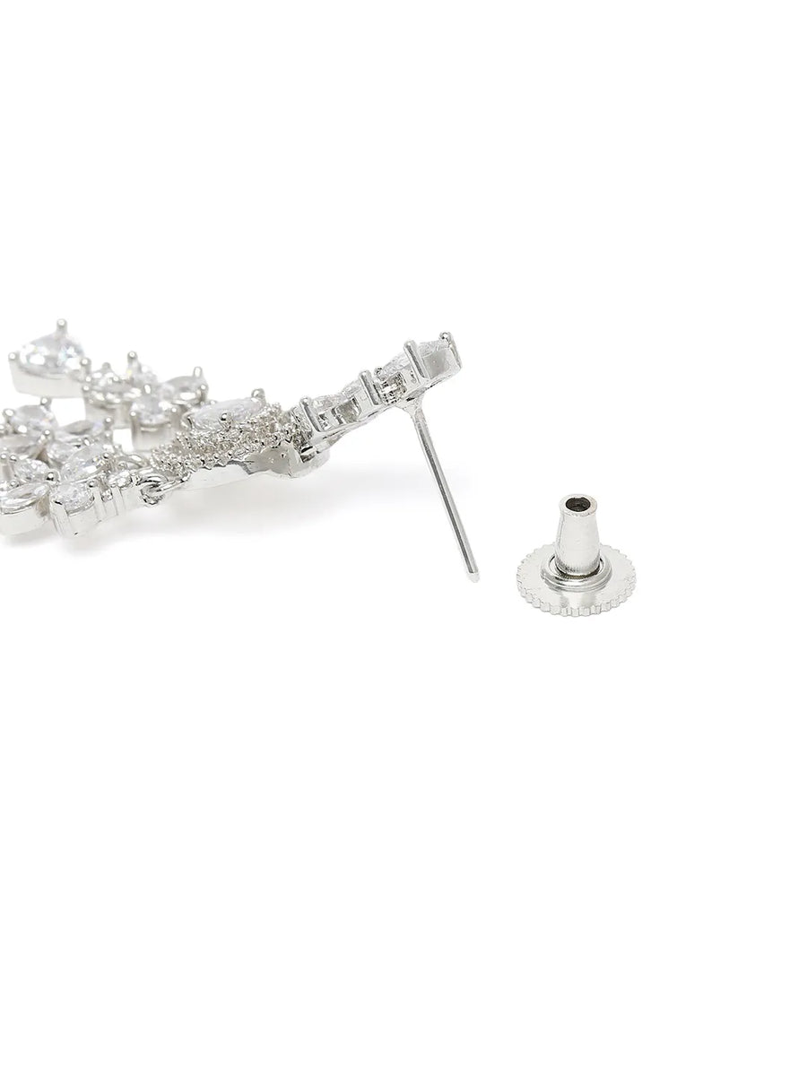 Drape CZ & Crystal Stud Necklace Set