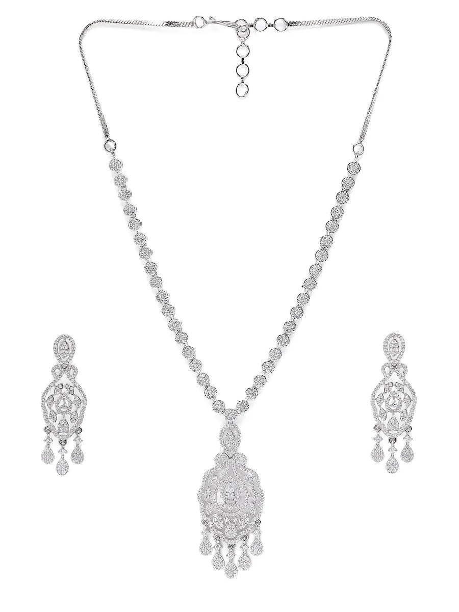 Bold CZ Necklace Set with Radiant Stones