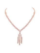 Radiant Rose Gold Drops CZ Necklace Set