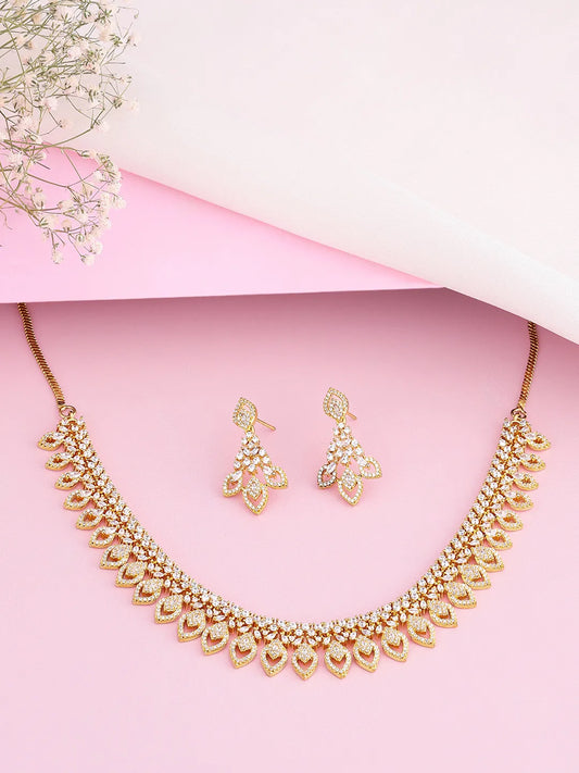 Dazzling Aura CZ Necklace Earrings
