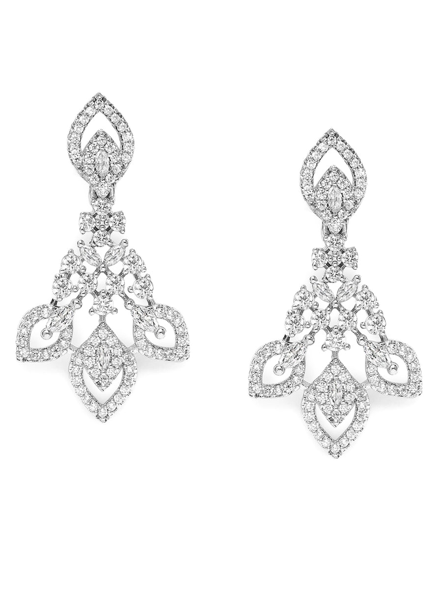 CZ Peacock Feather Necklace Set