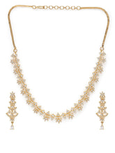 Glowing Petals CZ Necklace Set - Gold