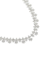 Glowing Petals CZ Necklace Set - Silver